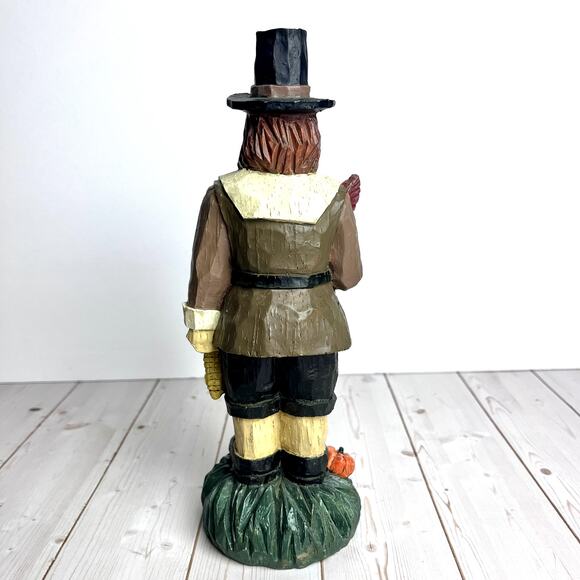World Bazaars Harvest Collection Pilgrim Man Figurine Turkey Corn Thanksgiving - Picture 4 of 7